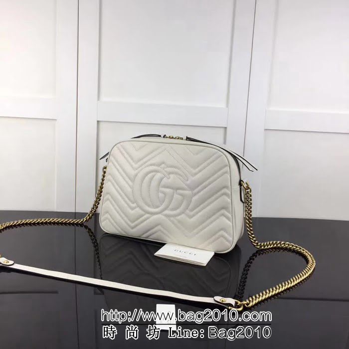 GUCCI古馳原單 新款專櫃品質原單貨實物實拍 443499 .米白鏈條單肩斜挎包 HY1223
